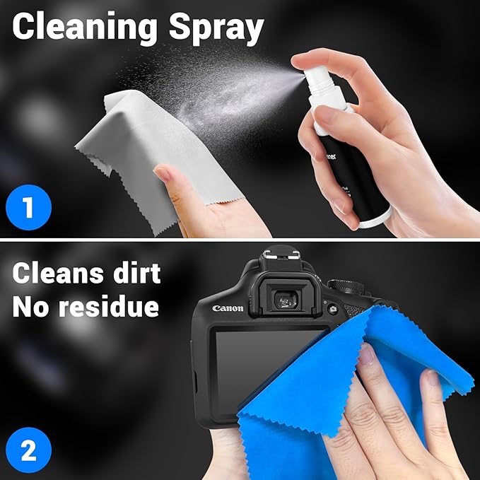 Aispour Camera Lens Cleaning Kit, 10-in-1 Camera Cleaning Kit, Camera Lens Cleaner and Camera Accessories, Includes Lens Cleaning Kit/Lens Cleaner/Lens Cleaning Pen/Soft Brush