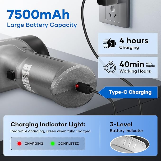 SakerPlus Mini Vacuum Cleaner, 3 in 1 Car Vacuum Cleaner High Power, 15000PA Powerful Suction, Air Duster, 7500mAh, Dual Filter,Adjustable Small Vaccum Portable Cordless for Cars,Desktop,Home - HL137