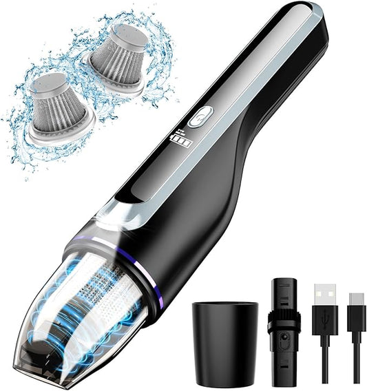 DRECELL Handheld Vacuum Cleaner, Car Vacuum with Brushless Motor & 14000Pa Powerful Suction,1.2Lbs Lightweight, LED Light, Slim Mini Vacuum Cleaner for Car Home Office Pet Hair