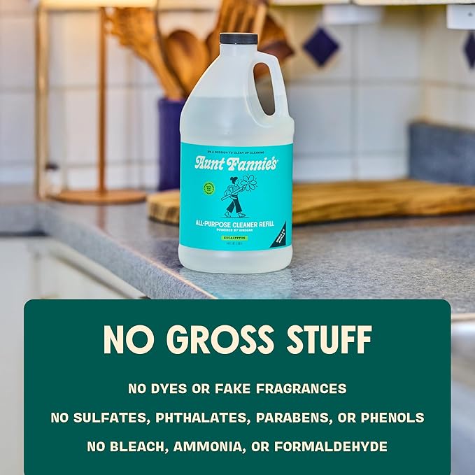 Aunt Fannie's All Purpose Household Cleaner, Multi-surface Spray, Powered by Vinegar for Kitchen, Bath, Windows and Countertops, Eucalyptus Scent (Refill)