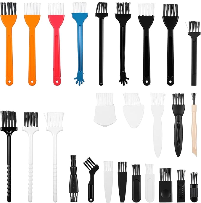 25 Pcs Mini Keyboard Cleaning Brushes Kit Electronic Dust Clean Brush Small Anti Static Cleaning Brush with PP Handle for Computer Motherboard Keyboard Camera Small Space