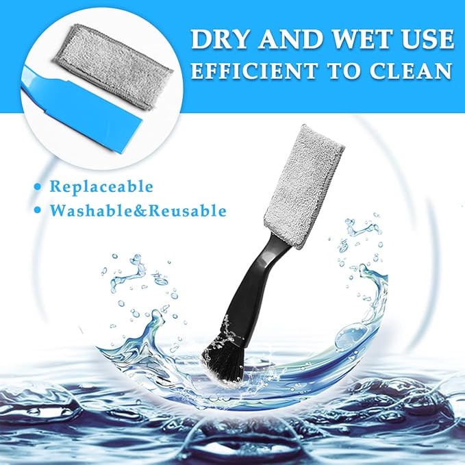 Ziciner 2 PCS Double Head Brush for Car Clean, Soft Auto Interior Duster Detailing Brushes, Universal Vehicle Dashboard Screen, Air Vents, Computer etc Cleaning Tool Accessories (Black)