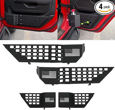 4PCS Metal Front & Rear Door Storage Pockets for Jeep Wrangler 4-Door