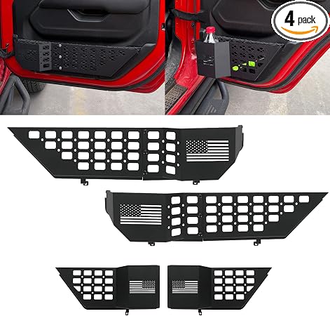 4PCS Metal Front & Rear Door Storage Pockets for Jeep Wrangler 4-Door