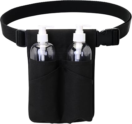 Professional Massage Therapist Holster with Adjustable Belt, Massage Bottle Bag, Massage Lotion Holster,Black(YR-XJ-2KD)