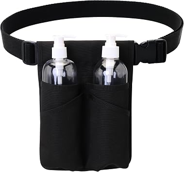 Professional Massage Therapist Holster with Adjustable Belt, Massage Bottle Bag, Massage Lotion Holster,Black(YR-XJ-2KD)