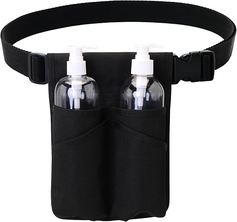 Professional Massage Therapist Holster with Adjustable Belt, Massage Bottle Bag, Massage Lotion Holster,Black(YR-XJ-2KD)