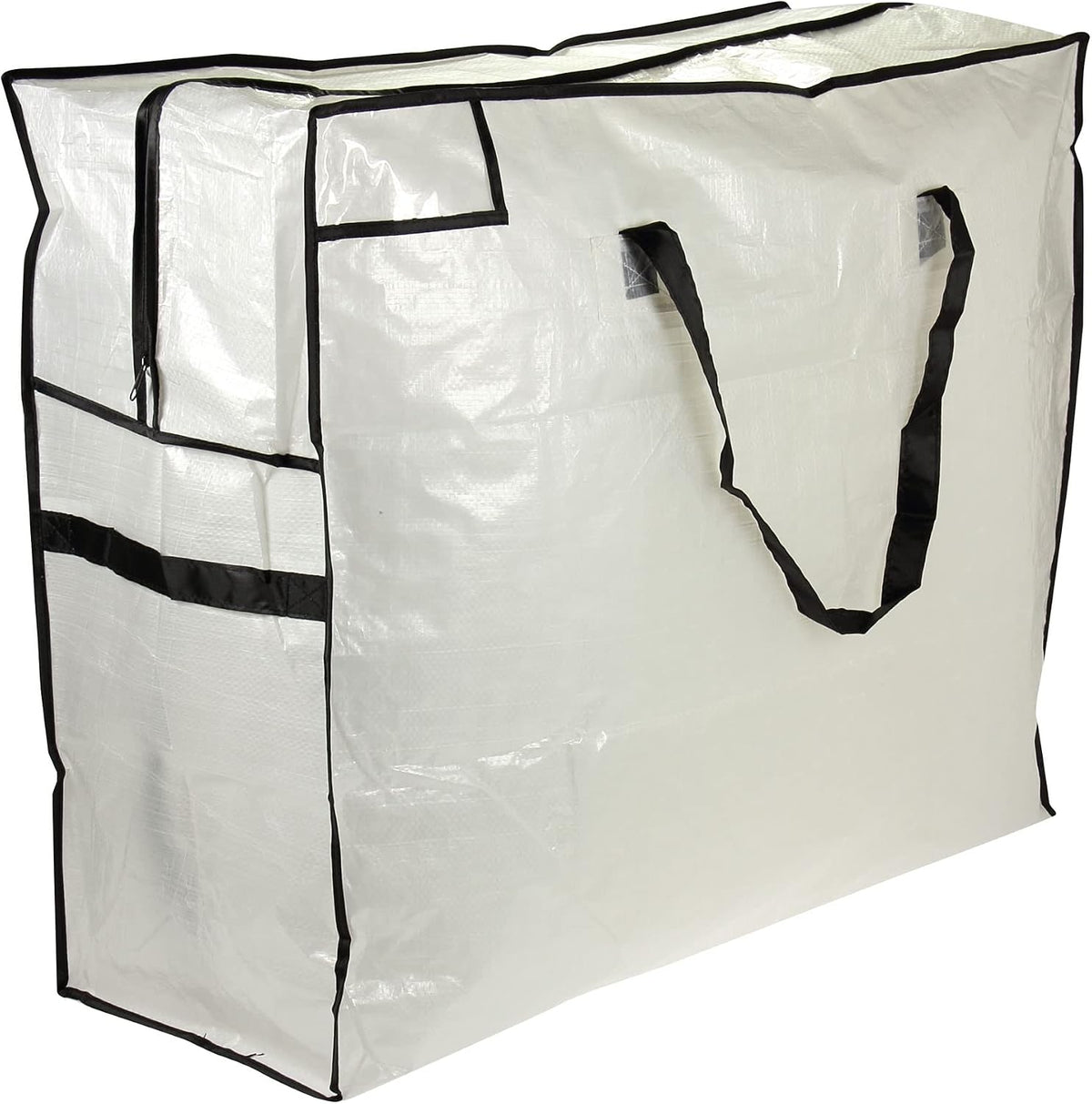 2622 MightyStor Large Storage Bag with Handles | Clothing and Linen Storage Bag | White Tarp with Black Trim