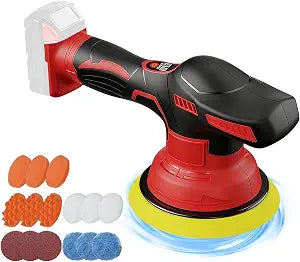 Cordless Buffer Polisher Kit For Milwaukee 18V LI-ION Battery,6 Inch Portable Orbital Buffer Polisher with 8 Variable Sp