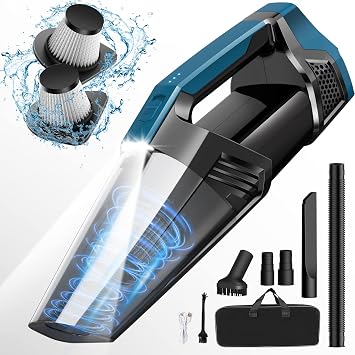 Blestan Cordless Car Vacuum Lightweight High Power Handheld Vacuum Cleaner with LED Light, Hand Vacuum for Car Home Offi