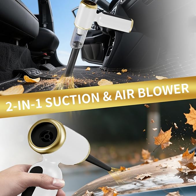 2 in 1 Handheld Car Vacuum Portable Cordless, 2 Speed Handheld Vacuum 20000PA High Power Air Blower & Pump & Air Duster, Mini Hand Held Vacuum Rechargeable for Home, Car, Office, Pet Hair