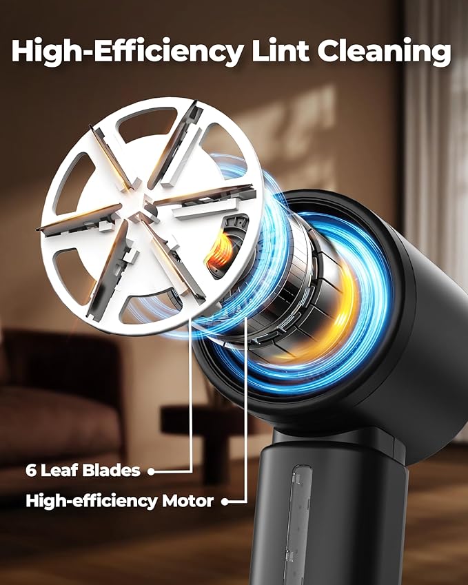 ASNUG Fabric Shaver, Electric Lint Remover, Sweater Shavers to Remove Pilling with 3 Speeds, 6 Leaf Blade, LED Display & Type-C Rechargeable, Removes Fuzz, Pills for Clothes, Couch, Furniture