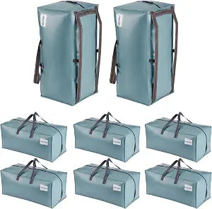VENO 8 Pack Heavy Duty Moving Bags with Backpack Straps, Zippers & Handles, Extra Large Packing Bags for College Dorm Es