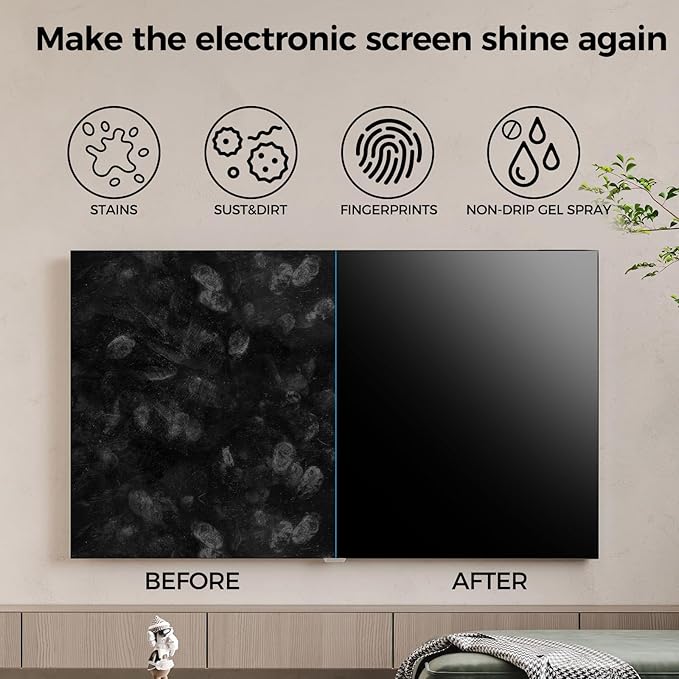 Car Screen Cleaner, Laptop Spray with Microfiber Cloth for LCD LED Electronic Device Monitor Glasses (200ml*2)