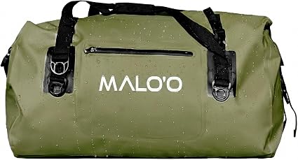 Malo’o Waterproof Dry Duffel, Heavy-Duty Roll Top Waterproof Gear Bag with Shoulder Strap & Molle Loops, Marine Duffel f