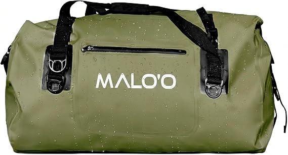Malo’o Waterproof Dry Duffel, Heavy-Duty Roll Top Waterproof Gear Bag with Shoulder Strap & Molle Loops, Marine Duffel f