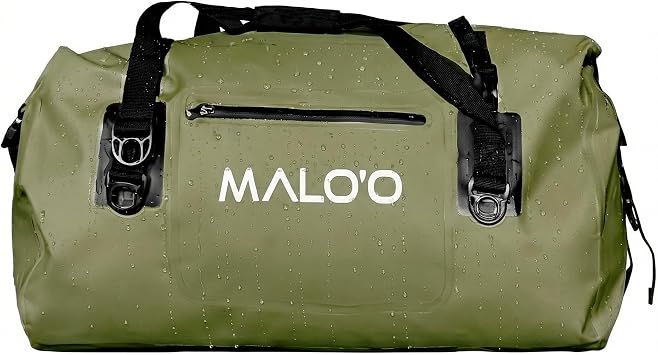 Malo’o Waterproof Dry Duffel, Heavy-Duty Roll Top Waterproof Gear Bag with Shoulder Strap & Molle Loops, Marine Duffel f