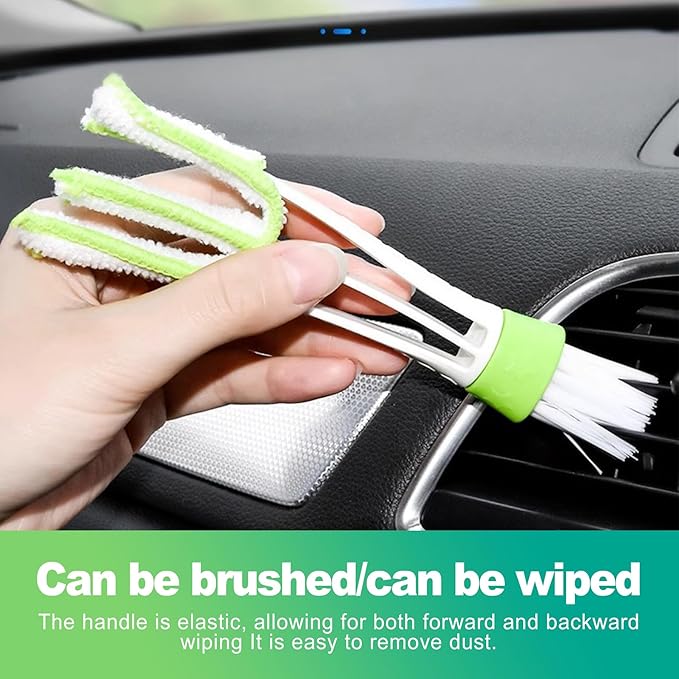 slaixiu 4-Pack 7 Finger Window Blind Cleaner Duster Tool, Washable Mini Blinds Cleaner Brush for Wood, Vinyl Shutters, AC Air Vent, and Car Fan Dusting