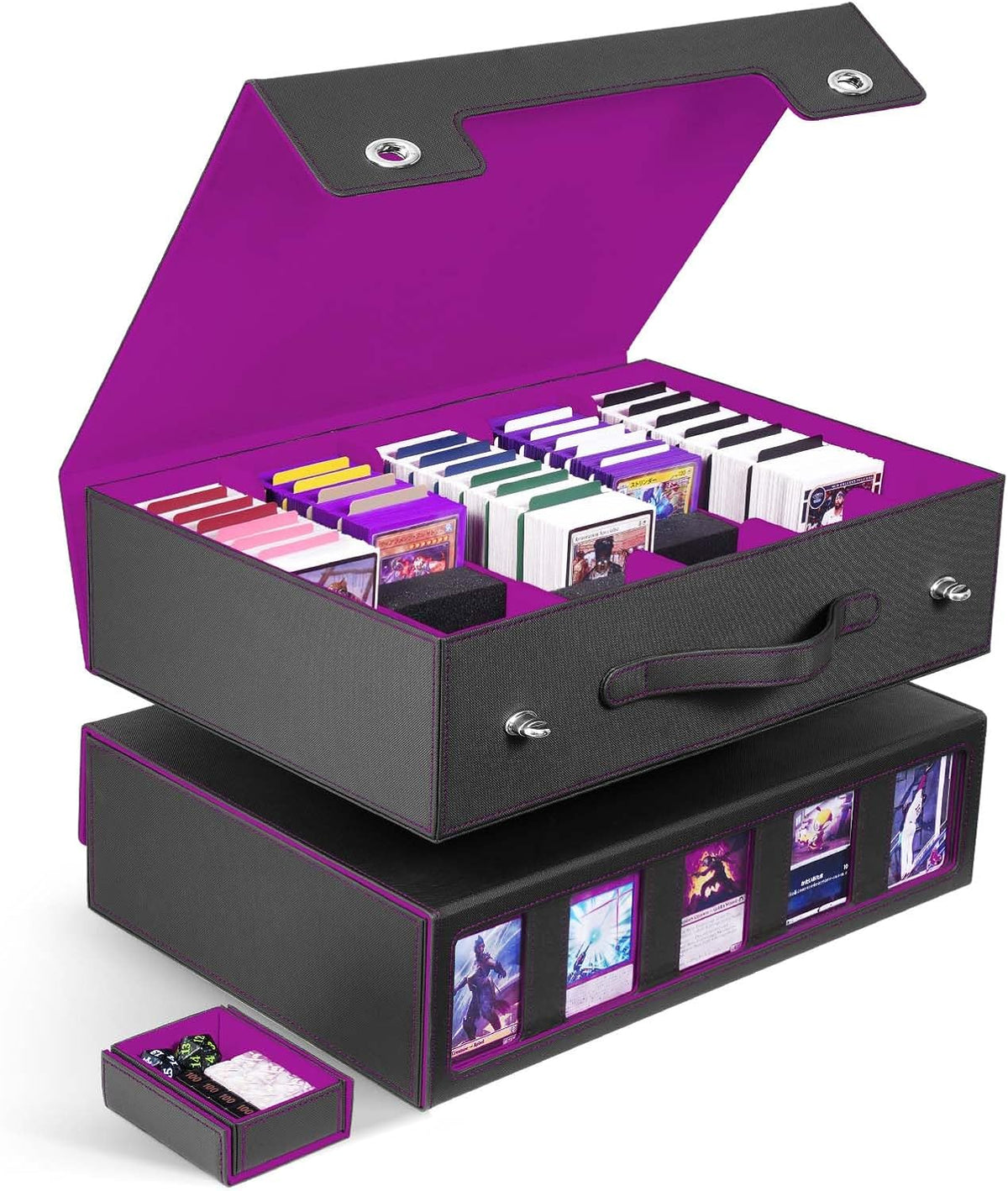 Trading Card Storage Box 5-Row with Handle, MTG Storage Box