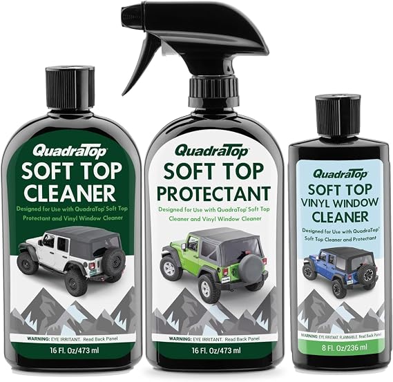 Complete Soft Top Care Kit - Wash Protectant & Window Cleaner for Wrangler & Gladiator Soft Tops - UV-Blocking Water-Rep