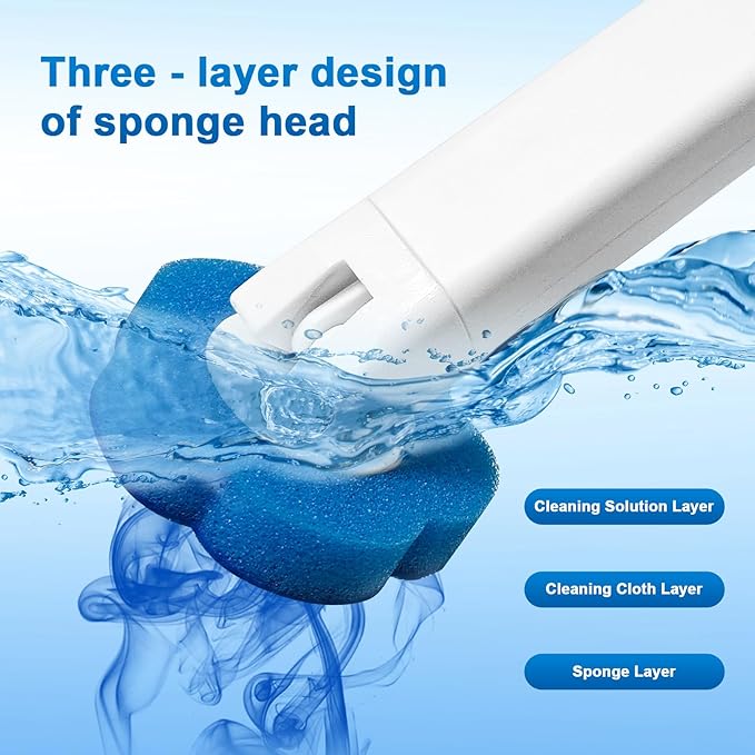Disposable Toilet Brush with 24 Refills,Toilet Cleaning Supplies,Toilet Wand Brush Starter Kit,Wall Mounted Toilet Bowl Cleaner Brush with Holder for Bathroom Cleaning & Hygiene (White Starter Kit)