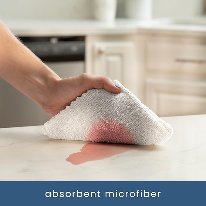 S&T INC. 50 Pack Microfiber Cleaning Cloth with Box, Bulk Towels for Home, Reusable Microfiber Towels for Cars, Cleaning Rags, White, 190gsm, 11.8 Inches x 11.8 Inches, 50 Count