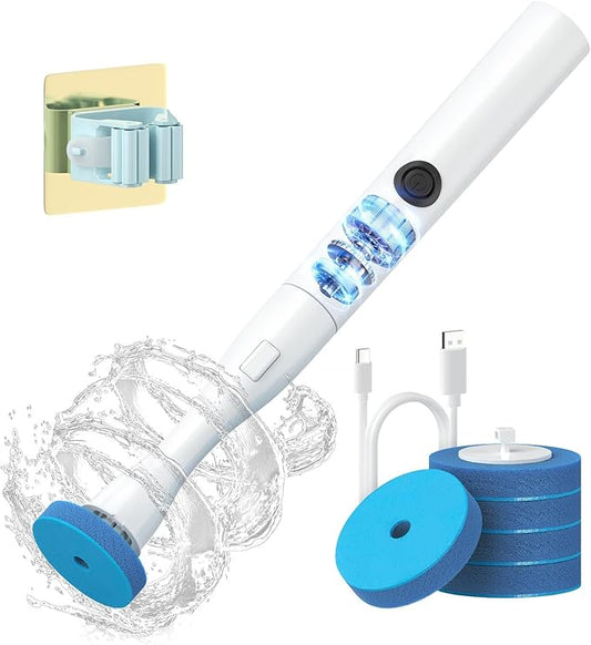 AIR U+ Hands-Free Electric Toilet Brush for Seniors & Busy Households - No Bending, Effortless Clean with Disposable Heads & Holder Set