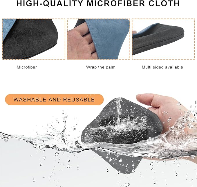 Car Screen Cleaner, Square Microfiber Cloth Non-Scratch Auto Touchscreen Cleaning Wipes, Foldable Touch Screen Pad Universal Cleaning Tool for Vehicle Dashboard Display (Blue & Gray)