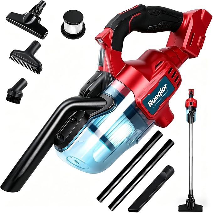 Cordless Vacuum Compatible with Milwaukee 18V Battery, 5 in 1 Handheld Electric Vacuum with 400W Powerful Motor, 46 CFM Portable Hand Vacuum for Home Pet Hair, Car (NO Battery)