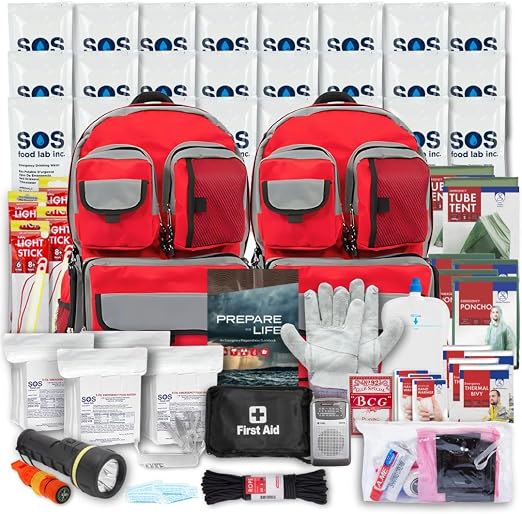 Family Emergency Kit | All-in-one Survival Kit Backpack for Earthquake, Flood, Disaster Relief, Civil Unrest & Outdoor -