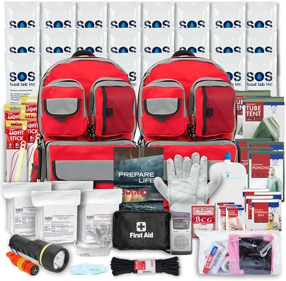 Family Emergency Kit | All-in-one Survival Kit Backpack for Earthquake, Flood, Disaster Relief, Civil Unrest & Outdoor -