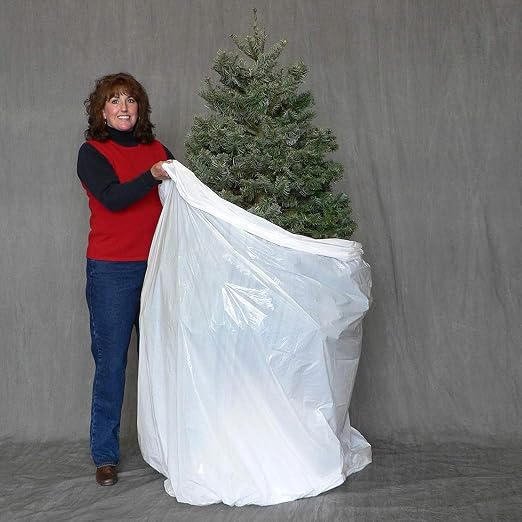Christmas Tree Disposal and Storage Bag - Fits Trees to 9-Feet 5-Inches (Standard Version) (White)