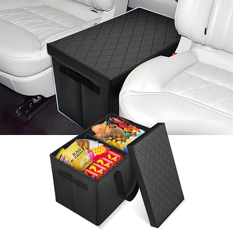 Autorder Car Seat Organizer for 2020-2025 2026 Ford Explorer Accessories Portable Backseat Organizer with Lid Handles Multipurpose Car Floor Storage for Kids Toys Baby Products Daily Necessities - Cleanova