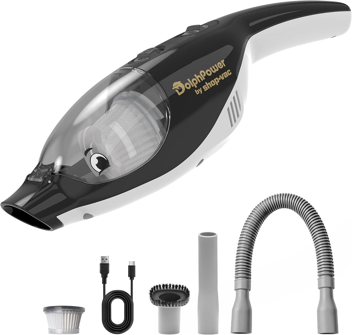 DolphPower Handheld Vacuum, 4500 Pa Cordless Mini Vacuum, Black