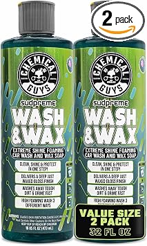 Chemical Guys, Sudpreme Wash & Wax High Suds Carnauba Soap, 16 oz, 2 Pack