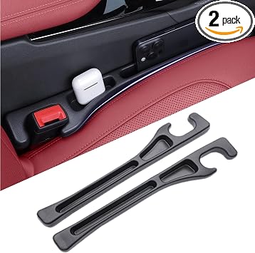 EnzeroTools Car Seat Gap Filler, 2-Pack No-Drop Seat Side Gap Seam Filler Organizer with Phone Holder, Universal Fit Fil