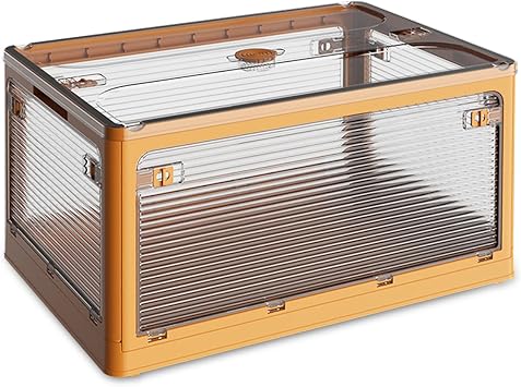 Ergocar Foldable Car Trunk Organizer with Wheels & Lids, Transparent Car Boot Organiser, Portable Car Stowing Tidying Ea