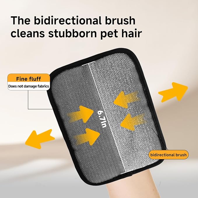 NVNAN 2-in-1 Pet Grooming Glove & Fabric Hair Remover - Reusabie, Silicone Massage Bristles,Static Adhesion for Quiuck Shedding Control,Safe for Dogs & Cats