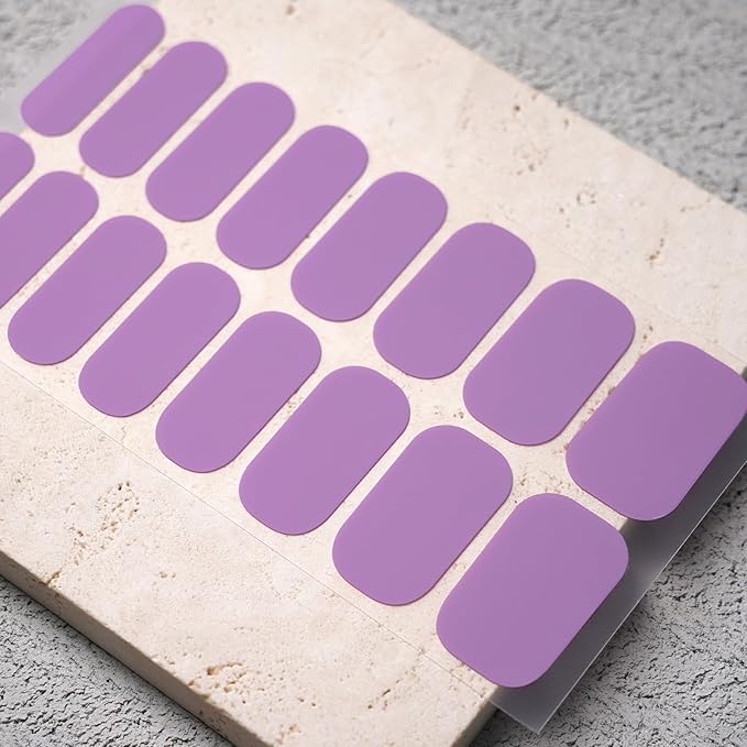 Nail Polish Strips, 32PCS Salon Quality Wraps, Long Lasting Gel Nail Stickers for Women Easy Apply& Remove (Misty Lavender)