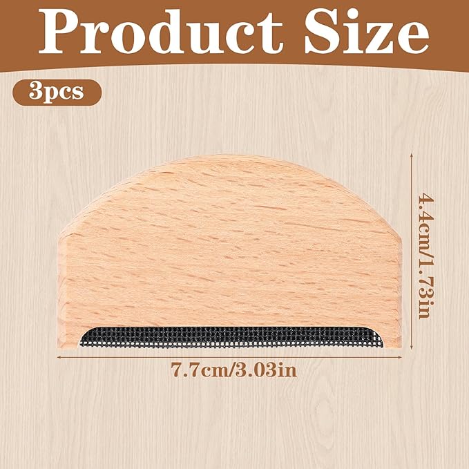 3 Pcs Cashmere Comb, Sweater Combs to Remove Pilling, Portable Wooden Pilling Fuzz Fabric Lint Remover Clothing Brush Tool for De-Pilling Clothing Garments Knits Scarves Wool Coats Pants Care