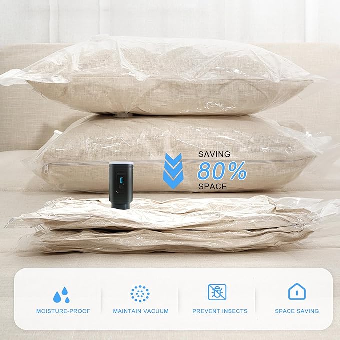 Portable Pump for Vacuum Storage Bags Electric Travel Vacuum Pump for Various Vacuum Seal Bags Cordless Rechargeable Air Pump for Compression Clothes, Blanket, Luggage (Storage Bag Not Included)