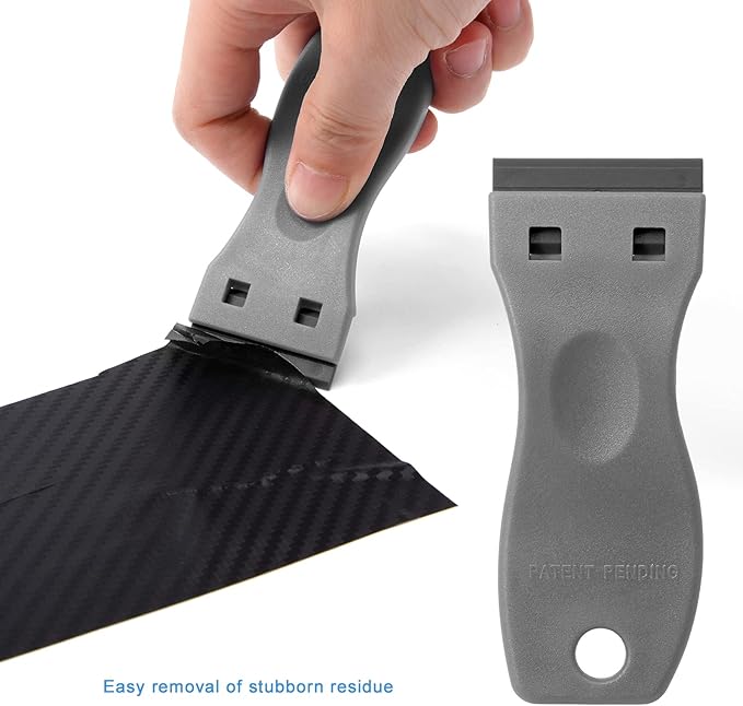 FOSHIO 20PCS Grey Plastic Razor Blade Scraper Tool for Gasket Remover, Sticker Remover, Labels Decal and Adhesive Remover for Windows and Glass