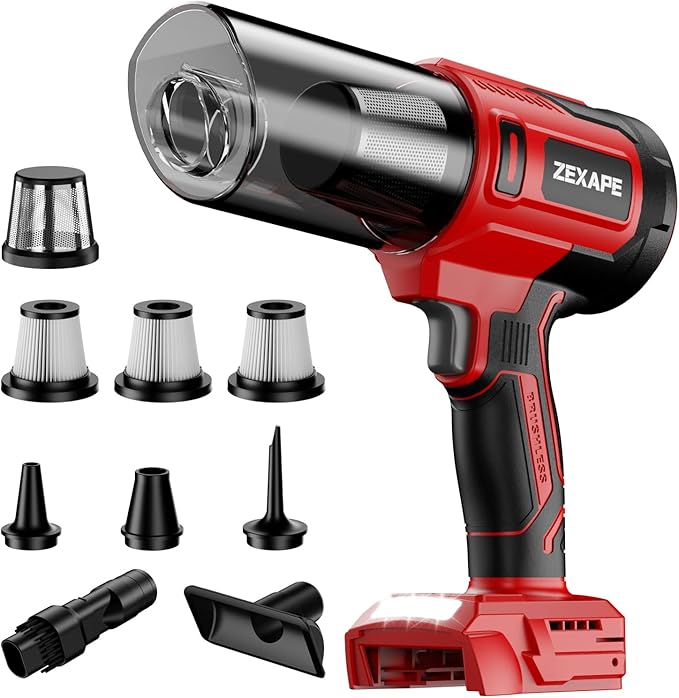 Cordless Vacuum Cleaner for Milwaukee Battery, 5 in 1 Lightweight Electric Handheld Vacuum with 3 x HEPA Filter, 20KPA Powerful Suction, 200W Brushless Motor for Carpet,Sofa,Car (Battery Not Included)