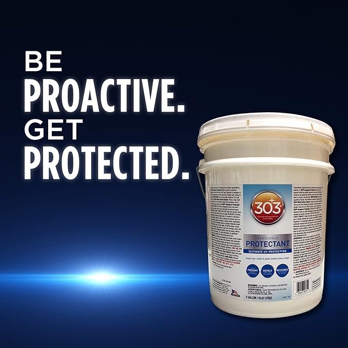 303 Products Aerospace Protectant Spray, UV Protection, Repels Dust, Dirt, & Staining, Matte Finish, Restores Like-New Appearance, Outdoor Cleaning Supplies 5 Gallons