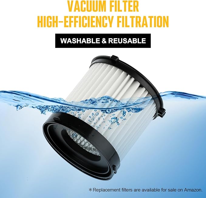 20V Cordless Vacuum Cleaner-Wet/Dry Shop Vac,2.6 Gallon Capacity,Compatible with DeWALT Batteries (Bare Tool - No Battery & No Charger),Ideal for Cleaning Car,Home Spaces,and Workshops RCSV-20