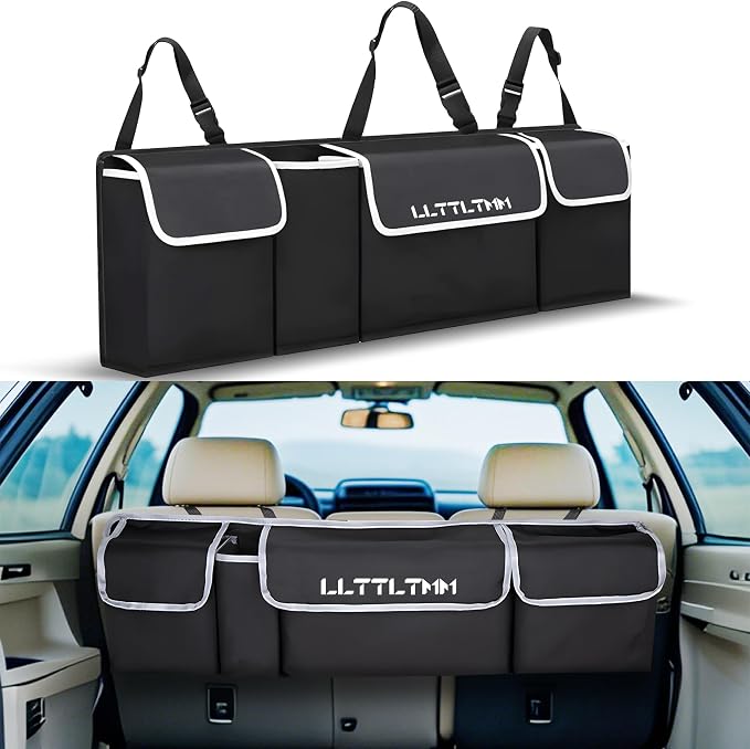 Trunk Organizer For Suv, Backseat Hanging Car Organizer And Storage,Large Capacity Foldable Trunk Organizer For Suv,Jeep