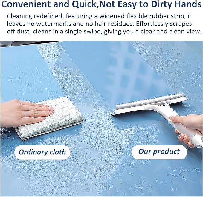 2 Pack All-Purpose Shower Squeegee for Shower Glass Door, Shower Glass Cleaner Squeegee with Spray, Washer, Wiper, 3 Functions in 1, Perfect Household Cleaner Tool