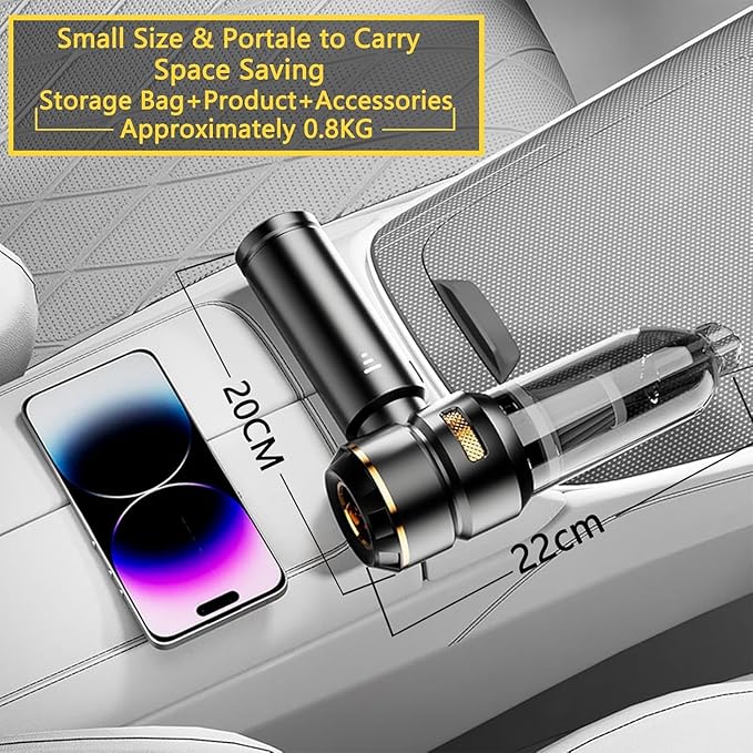 car Vacuum Cleaner 12v 16000pa high Power 4 in 1 Compressed air Duster& air Blower &Pump Hand held vacuums Cordless with brushless Motor for car Home Office