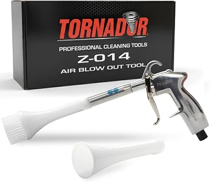 Tornador Z-014 Air Blow Out Tool Bundle | Includes CT-900 Brush Cone | High-Velocity Air Blowout with Brush Agitation | 