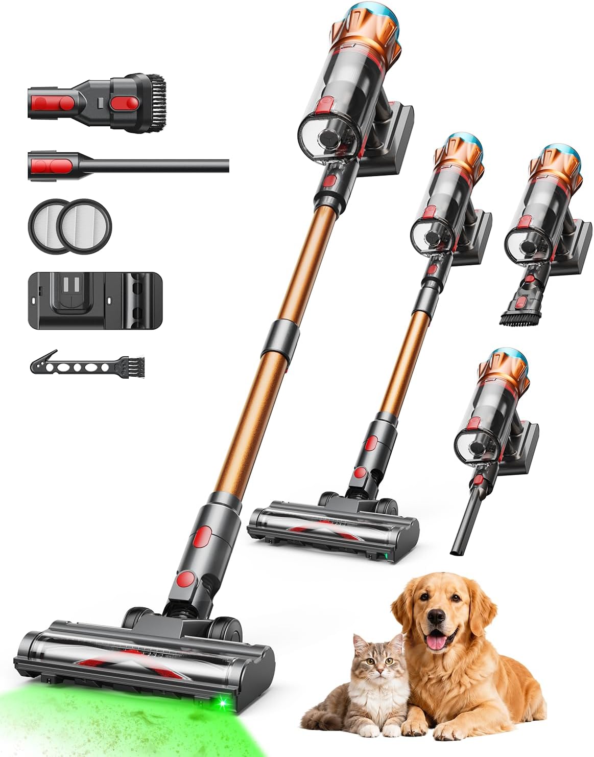 Cordless Vacuum Cleaners for Home, Powerful 8-in-1 Lightweight Stick Vacuum